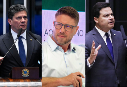 A margem de erro é de três pontos porcentuais para mais ou para menos e o nível de confiança é de 95%. O levantamento foi registrado na Justiça Eleitoral sob o número PR-05388/2026 -  (crédito: Carlos Moura/Agência Senado, Reprodução/Redes Sociais e Reprodução/Câmara dos Deputados) -A margem de erro é de três pontos porcentuais para mais ou para menos e o nível de confiança é de 95%. O levantamento foi registrado na Justiça Eleitoral sob o número PR-05388/2026 -  (crédito: Carlos Moura/Agência Senado, Reprodução/Redes Sociais e Reprodução/Câmara dos Deputados)
