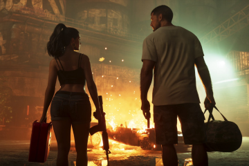 O casal pretende crescer no mundo do crime de Vice City e a trama vai escalar para tais proporções. - (crédito: Reprodução/Rockstar Games) O casal pretende crescer no mundo do crime de Vice City e a trama vai escalar para tais proporções. - (crédito: Reprodução/Rockstar Games)