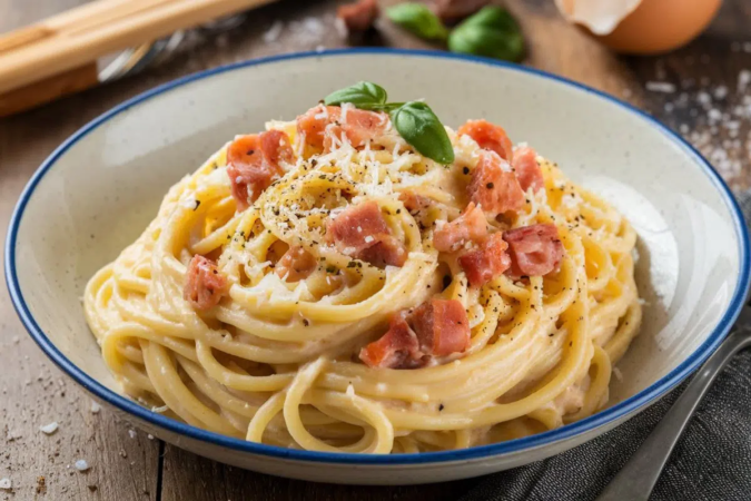 Espaguete à carbonara (Imagem: Foodgraphy39 | Shutterstock)
- (crédito: EdiCase) Espaguete à carbonara (Imagem: Foodgraphy39 | Shutterstock)
- (crédito: EdiCase)