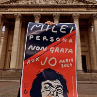 Documento pede que a Prefeitura de Paris recuse qualquer distinção oficial ao presidente argentino em sua próxima visita -  (crédito: Reprodução/X/Diários de Argentina)
