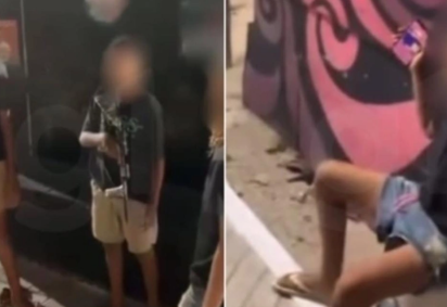 Jovens são baleados por policiais ao encenar assalto em Fortaleza -  (crédito: Reprodução/Redes sociais)