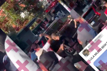 Vídeo não mostra Lula sendo hostilizado no interior de SP; imagens são de protesto na Albânia. - (crédito: reprodução/comprova ) Vídeo não mostra Lula sendo hostilizado no interior de SP; imagens são de protesto na Albânia. - (crédito: reprodução/comprova )
