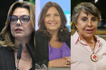 Enquanto Michelle Bolsonaro (PL) segue na liderança com 23% das intenções de votos na pesquisa estimulada, Leila do Vôlei (PDT) tem 17,7% , em empate com Bia Kicis (PL), que chega a 17,3%. Erika Kokay (PT) aparece com 14,4% - (crédito: Ed Alves/CB/D.A Press e Marcelo Ferreira/CB/D.A Press) Enquanto Michelle Bolsonaro (PL) segue na liderança com 23% das intenções de votos na pesquisa estimulada, Leila do Vôlei (PDT) tem 17,7% , em empate com Bia Kicis (PL), que chega a 17,3%. Erika Kokay (PT) aparece com 14,4% - (crédito: Ed Alves/CB/D.A Press e Marcelo Ferreira/CB/D.A Press)
