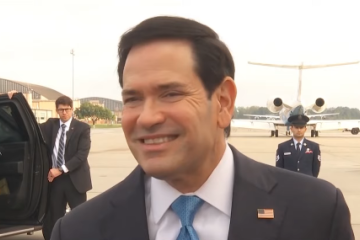 Marco Rubio evitou citar Lula ou Flávio Bolsonaro -  (crédito: Reprodução)