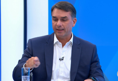 Entrevista de Flávio Bolsonaro a Rede Globo -  (crédito: Reprodução/Globo) -Entrevista de Flávio Bolsonaro a Rede Globo -  (crédito: Reprodução/Globo)