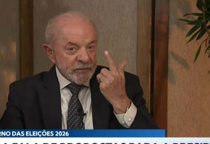 Lula durante sabatina no SBT Brasil -  (crédito: Reprodução/SBT Brasil)
