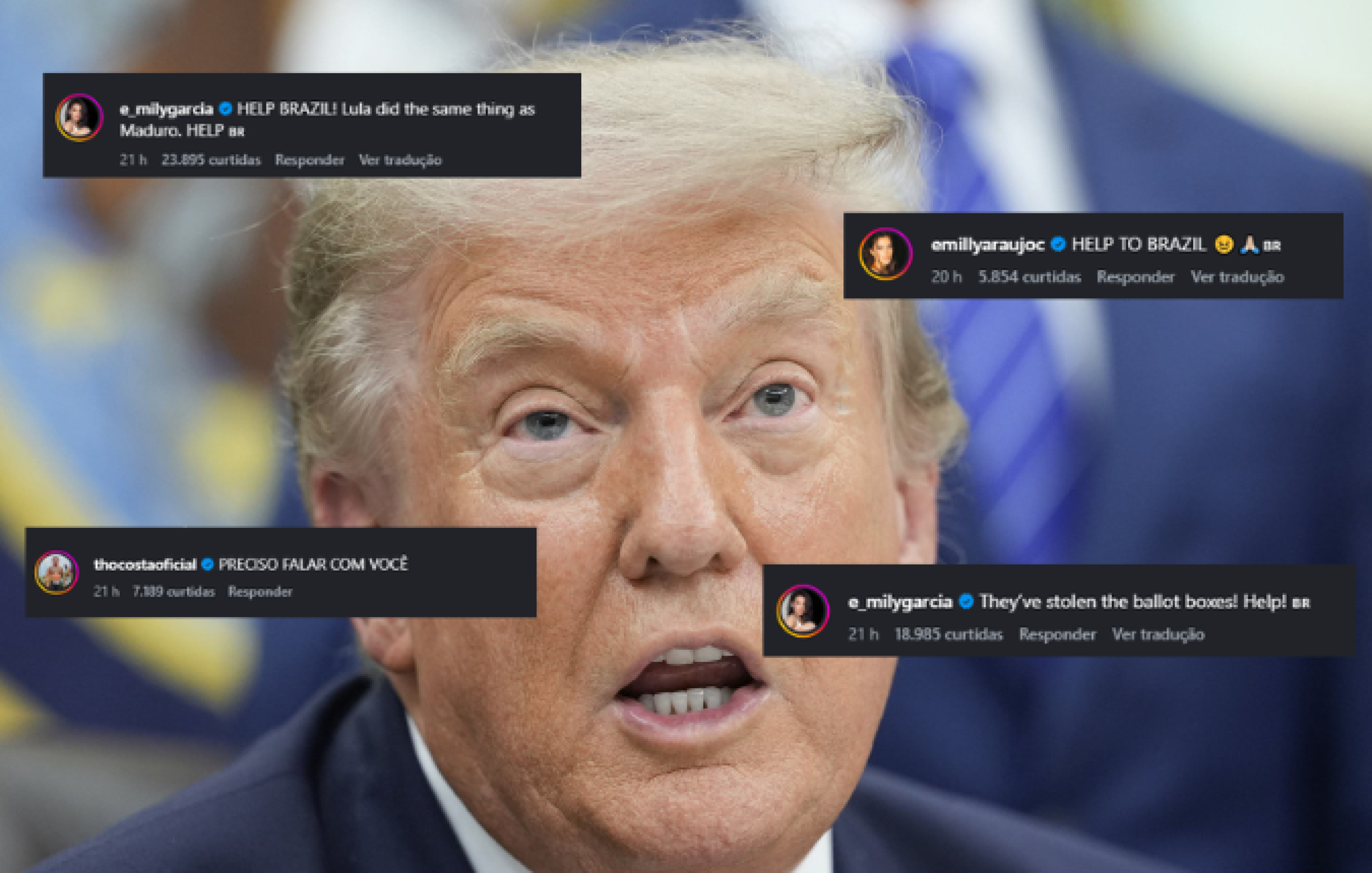 Influenciadores brasileiros pedem intervenção de Trump após eleição de Lula