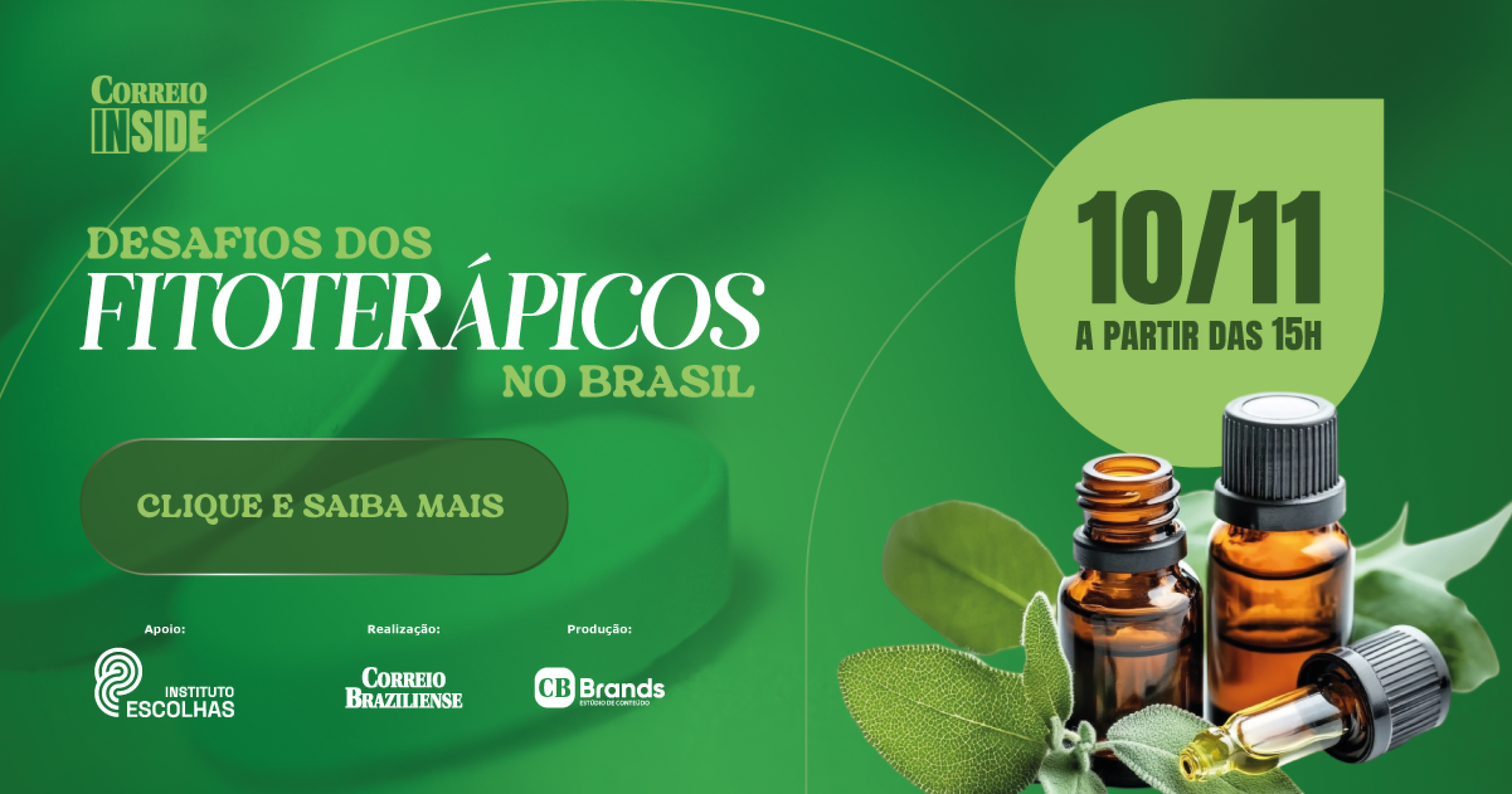 Desafios dos Fitoterápicos no Brasil - Banner Pré-evento - (crédito: CB BRANDS) Desafios dos Fitoterápicos no Brasil - Banner Pré-evento - (crédito: CB BRANDS)